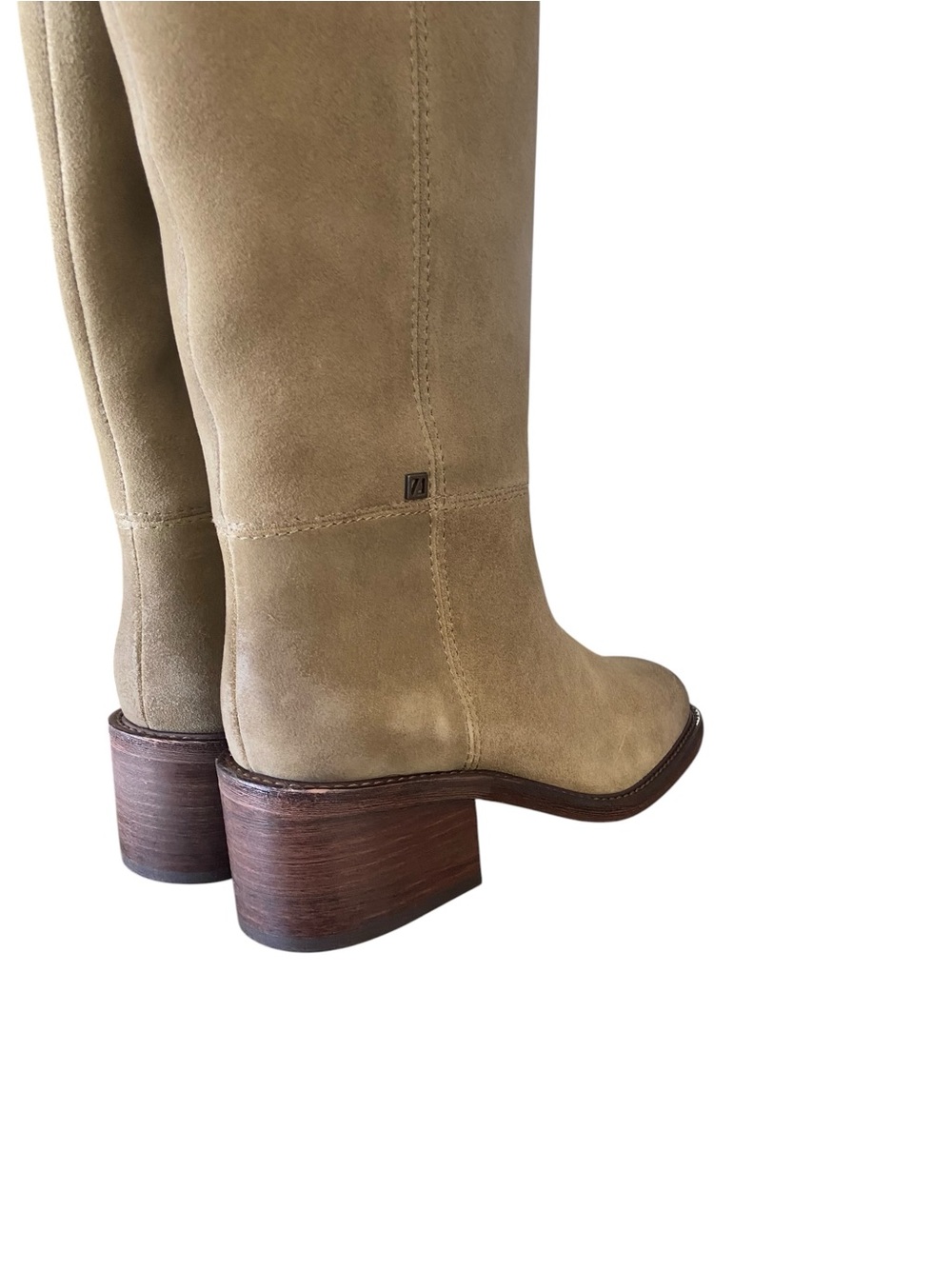 Franco Sarto Knee-High Genuine Leather Boots in Beige Taupe - Picture 5 of 16